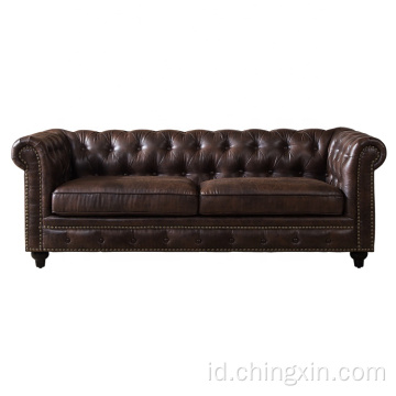 Gaya Amerika KD Tufted Chesterfield Sofa Sofa Perabot Ruang Keluarga